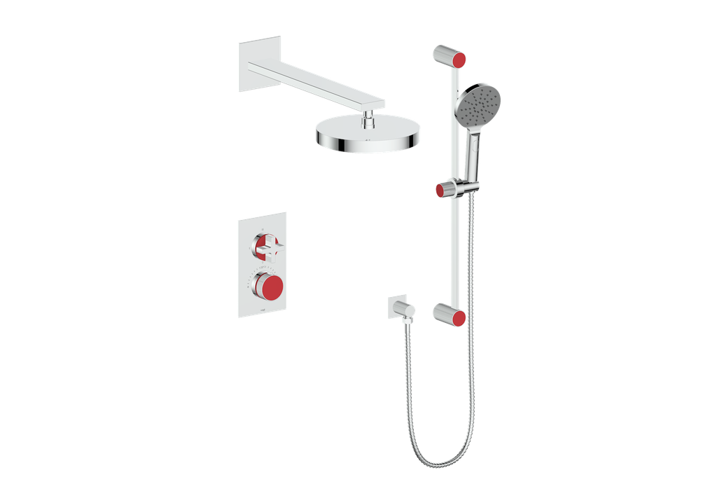 Vogt Mond 2-Way Thermostatic Shower System With Rough-In Valve, Polished Chrome
