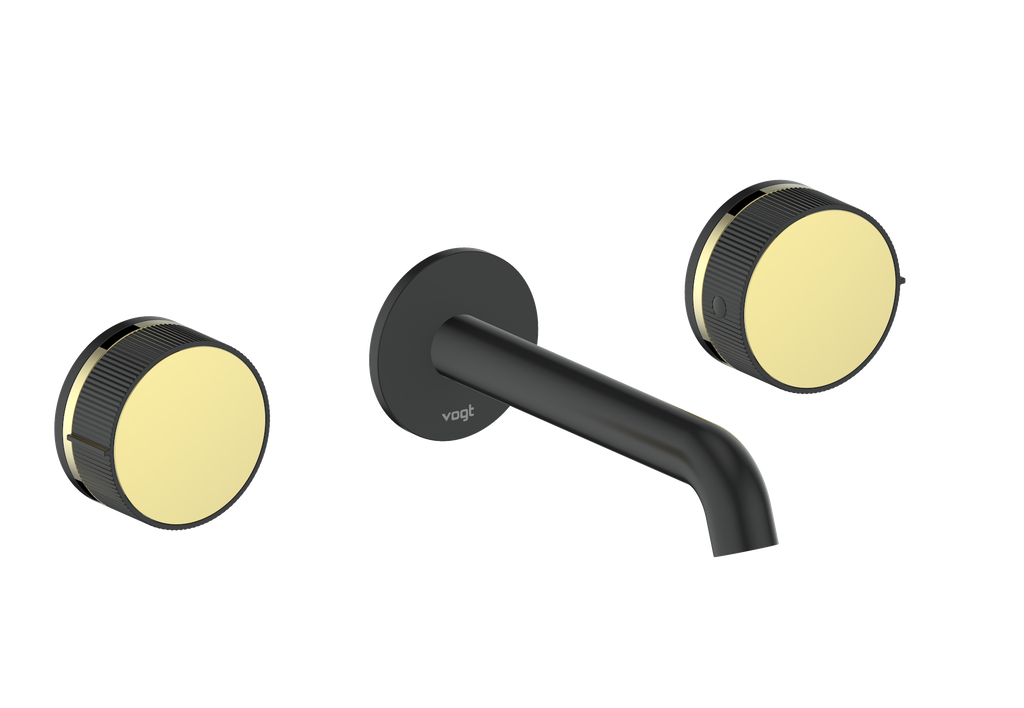 Vogt Mond 8" C.C. Wall-Mount Lavatory Faucet in Matte Black, Trim Only
