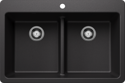 Blanco Liven Silgranit 33" 50/50 Double Bowl Dual Mount Kitchen Sink With Low Divide