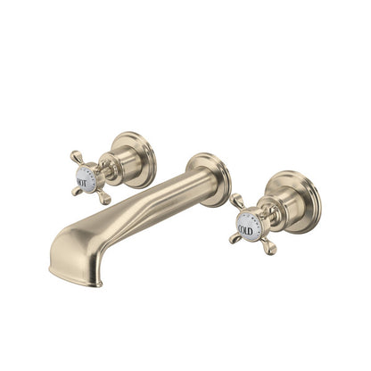 Perrin & Rowe Edwardian Wall Mount Tub Filler Trim With U-Spout Cross Handle
