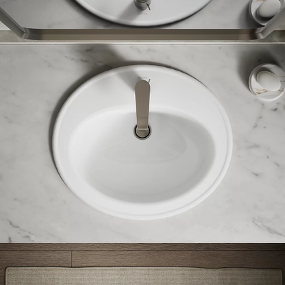 Kohler Pennington 20-1/4" Oval Drop-In Bathroom Sink With Faucet Hole