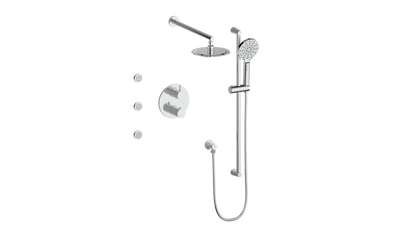 Vogt Wörgl 3-Way Thermostatic Shower System With Body Jets & Rough-In Valve - SET.WL.320.810