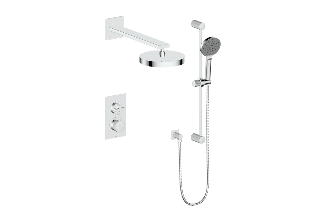 Vogt Mond 2-Way Thermostatic Shower System With Rough-In Valve, Polished Chrome