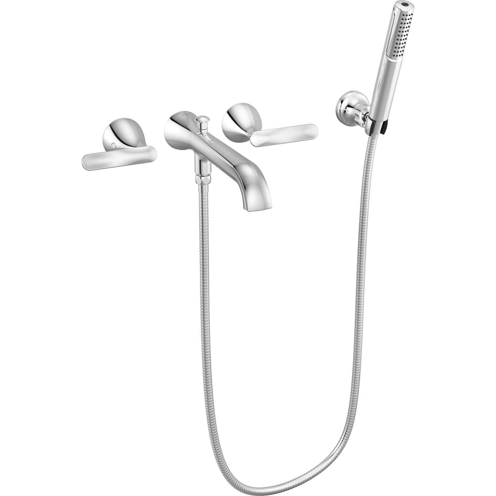 Delta Bonacci Two Handle Wall Mount Tub Filler Trim with Hand Shower - T5745
