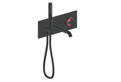 Vogt Mond Wall Mount Tub Filler Complete With Rough-In Valve In Matte Black