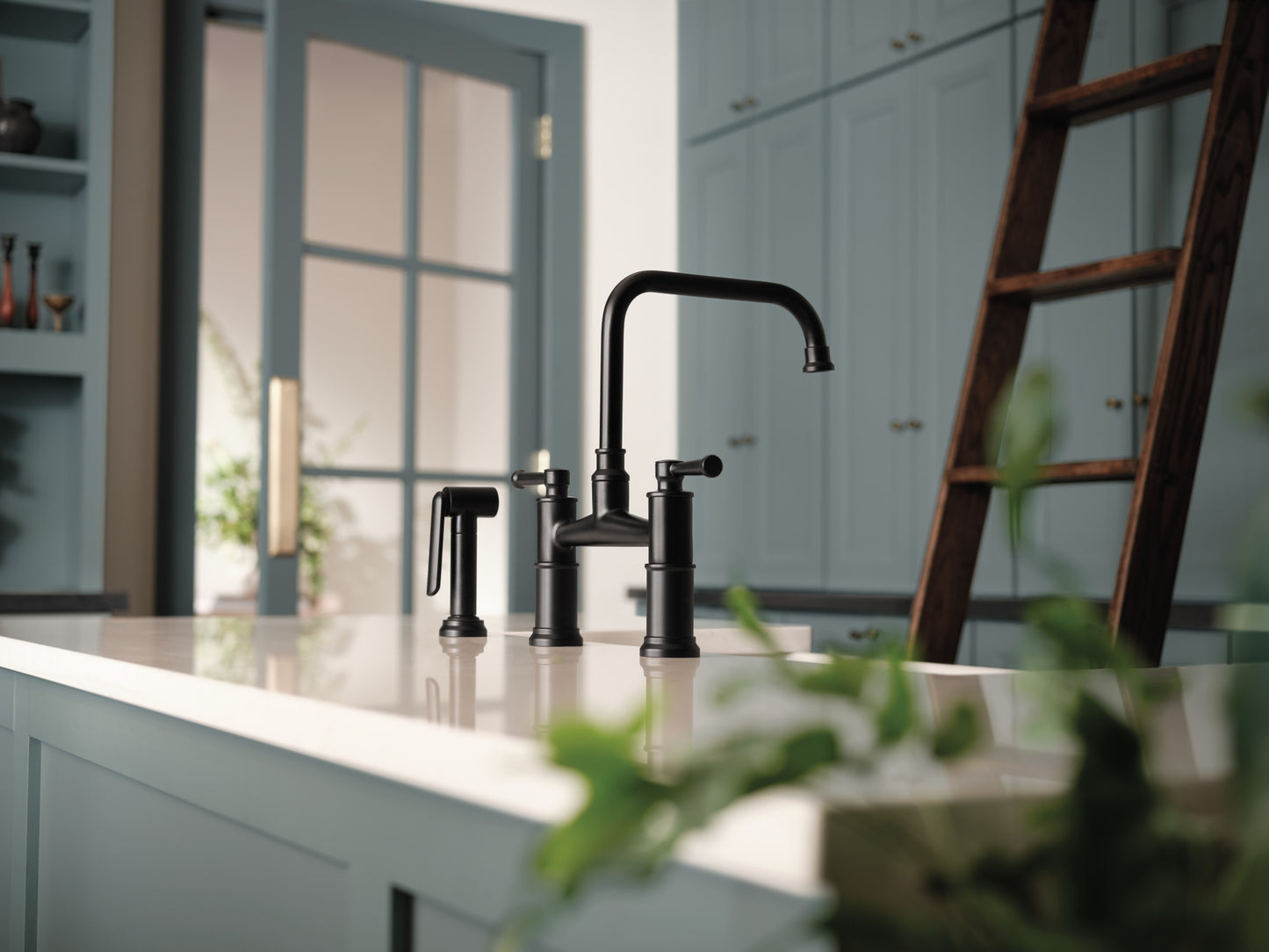 Brizo Artesso Bridge Faucet With Side Sprayer - 62525LF