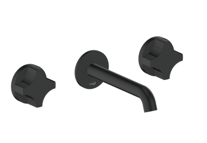 Vogt Mond 8" C.C. Wall-Mount Lavatory Faucet in Matte Black, With Rough-In