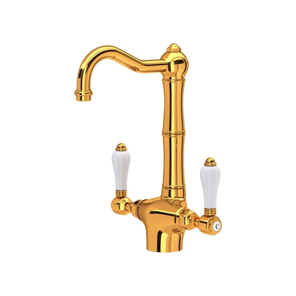 Rohl Acqui Two Handle Bar/Food Prep Kitchen Faucet With Porcelain Handles - A1680LP-2