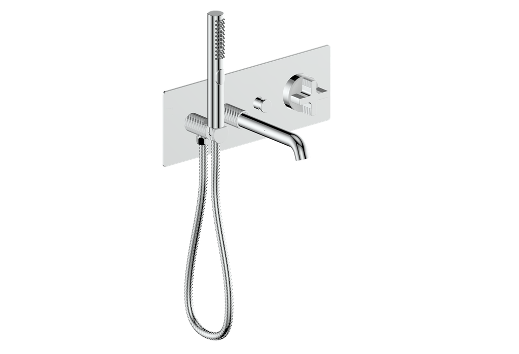 Vogt Mond Wall Mount Tub Filler Complete With Rough-In Valve In Polished Chrome