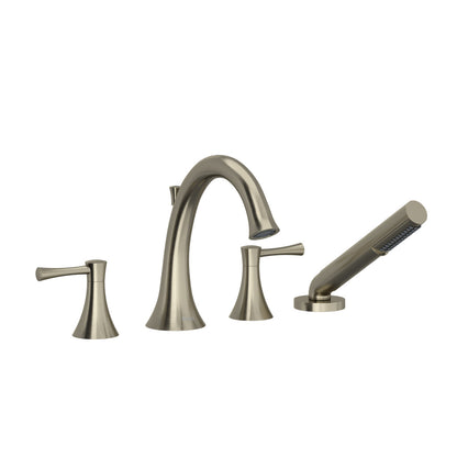 Riobel Edge 4-Hole Deck Mount Tub Filler With Lever Handles