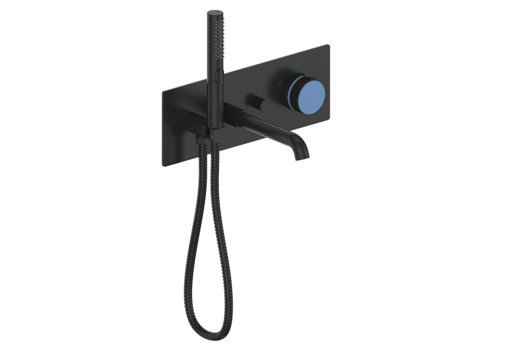 Vogt Mond Wall Mount Tub Filler Complete With Rough-In Valve In Matte Black