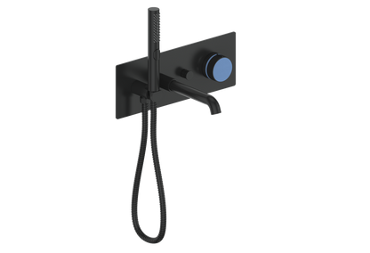 Vogt Mond Wall Mount Tub Filler Complete With Rough-In Valve In Matte Black