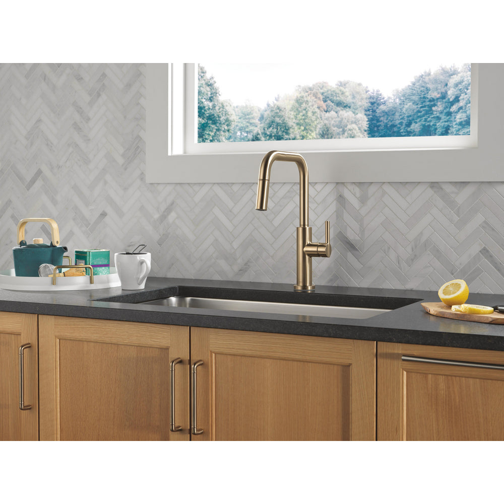 Delta Nicoli Double Bend Spout Kitchen Faucet - 19868LF