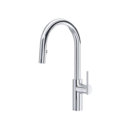 Riobel Lateral Pull-Down Kitchen Faucet With C-Spout Dual Spray 1.8 GPM