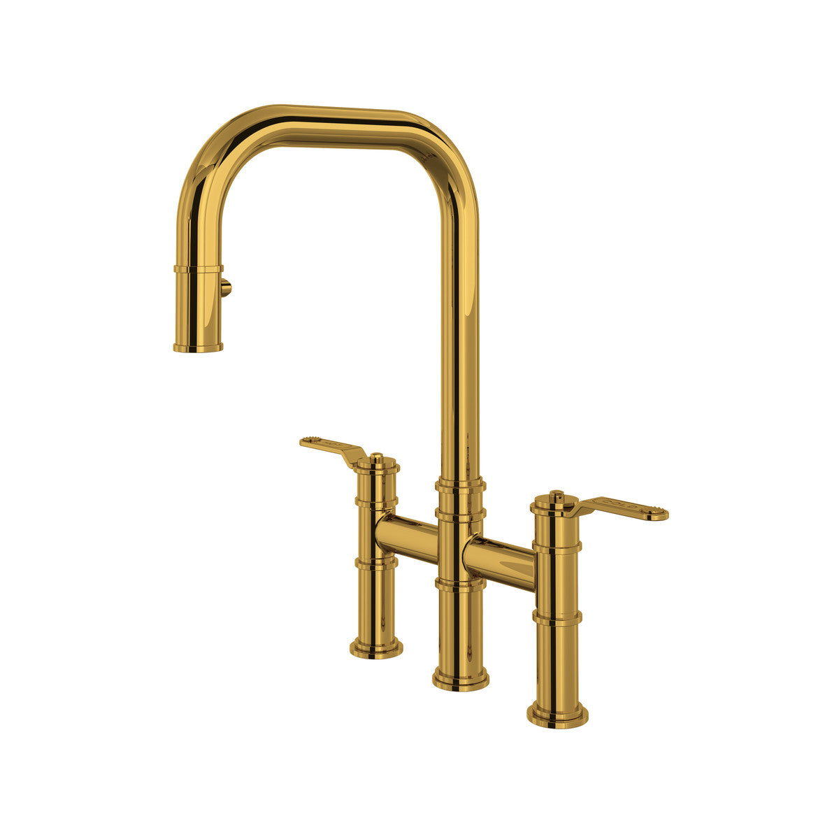 Perrin & Rowe Armstrong Pull-Down Bridge Kitchen Faucet With U-Spout Dual Spray 1.8 GPM
