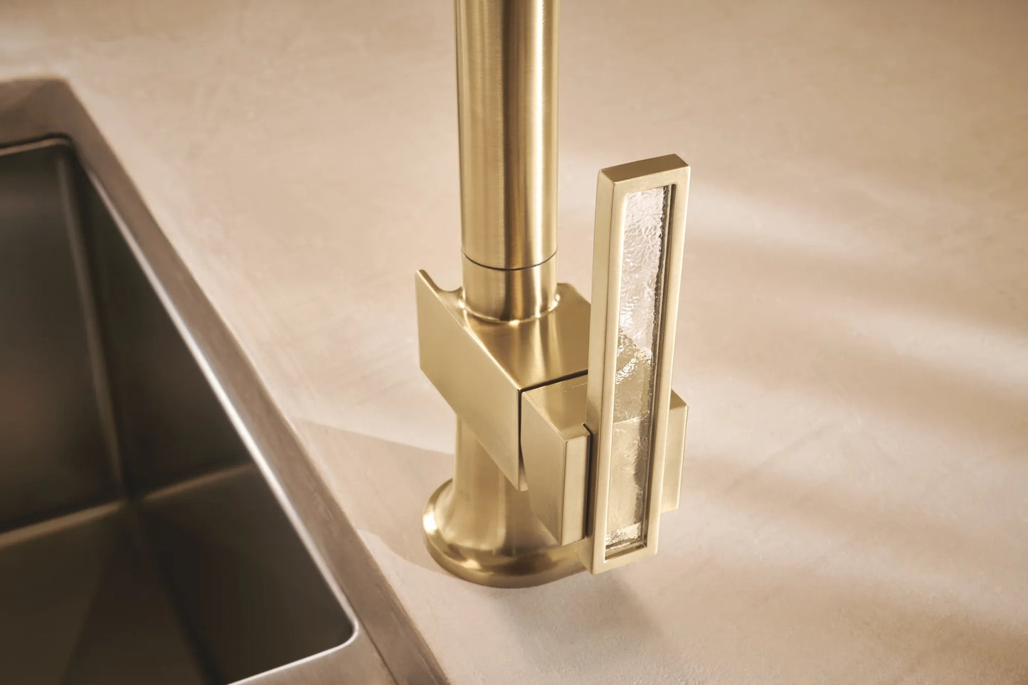 Brizo Frank Lloyd Wright Pull-Down Kitchen Faucet Lever with Glass Inlay Handle Kit - HLK024-CL