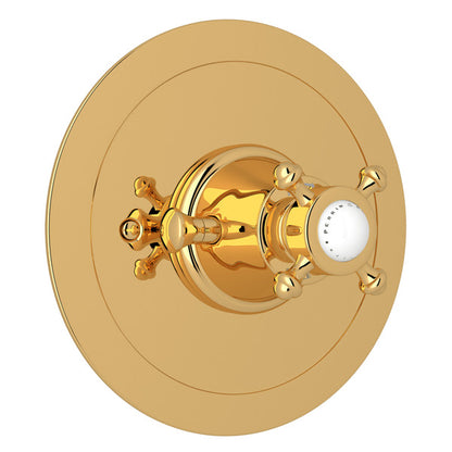 Perrin & Rowe Georgian Era 3/4" Round Thermostatic Trim Without Volume Control, Cross Handle