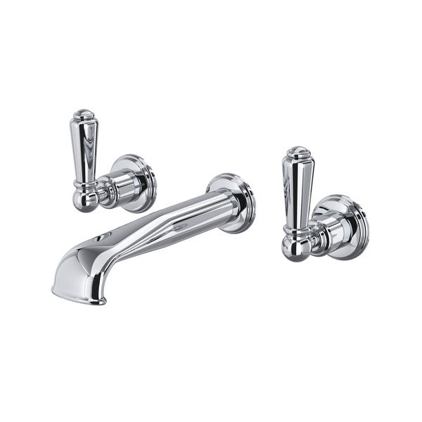 Perrin & Rowe Edwardian Wall Mount 3-Hole Concealed Bathroom Faucet With U-Spout