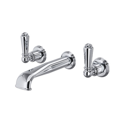 Perrin & Rowe Edwardian Wall Mount 3-Hole Concealed Bathroom Faucet With U-Spout