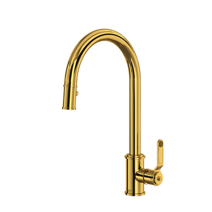 Perrin & Rowe Armstrong Pull-Down Kitchen Faucet With C-Spout Dual Spray 1.8 GPM