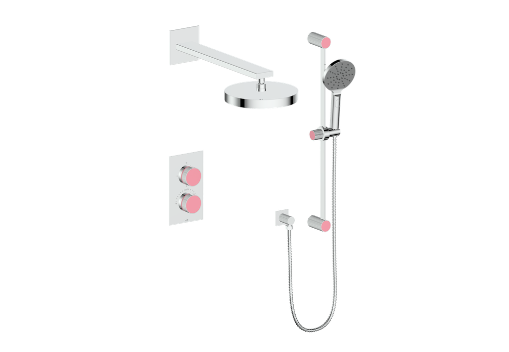 Vogt Mond 2-Way Thermostatic Shower System With Rough-In Valve, Polished Chrome