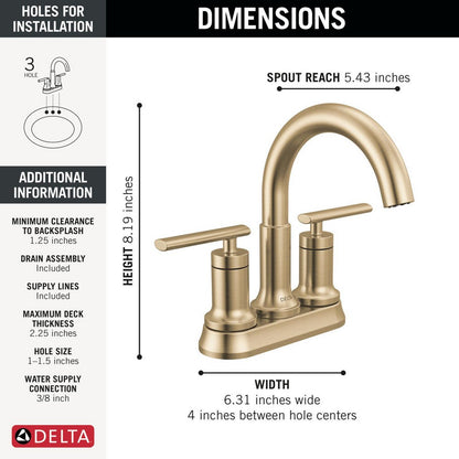 Delta Altado Two Handle Centerset Bathroom Faucet - 25442