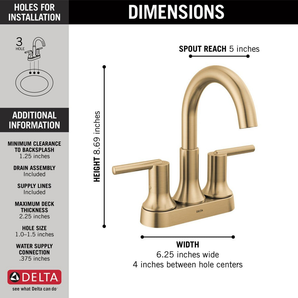 Delta Trinsic Two Handle Centerset Bathroom Faucet