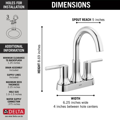 Delta Trinsic Two Handle Centerset Bathroom Faucet