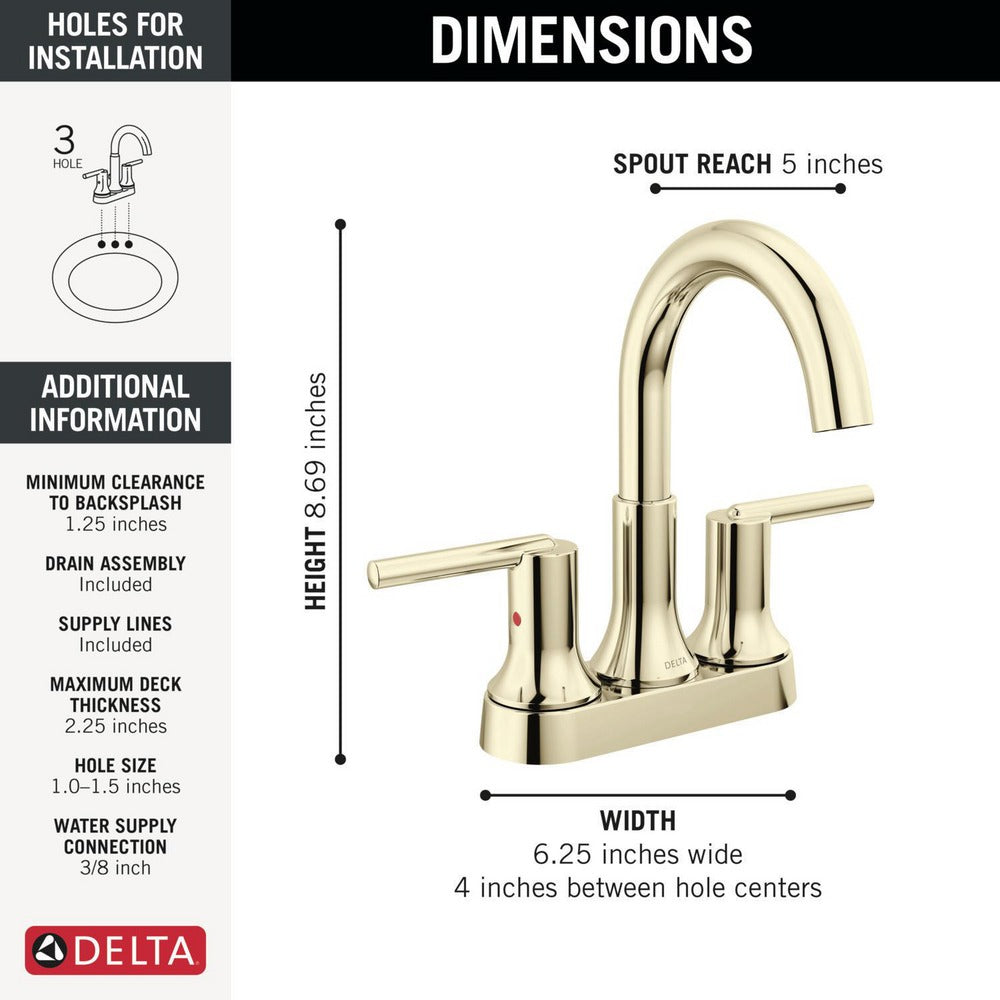 Delta Trinsic Two Handle Centerset Bathroom Faucet