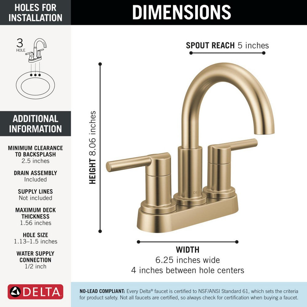 Delta Nicoli Two Handle Centerset Bathroom Faucet - 25749LF