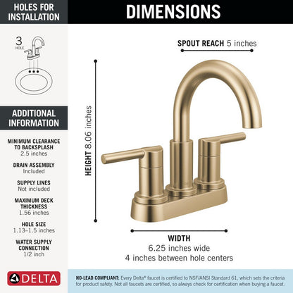 Delta Nicoli Two Handle Centerset Bathroom Faucet - 25749LF