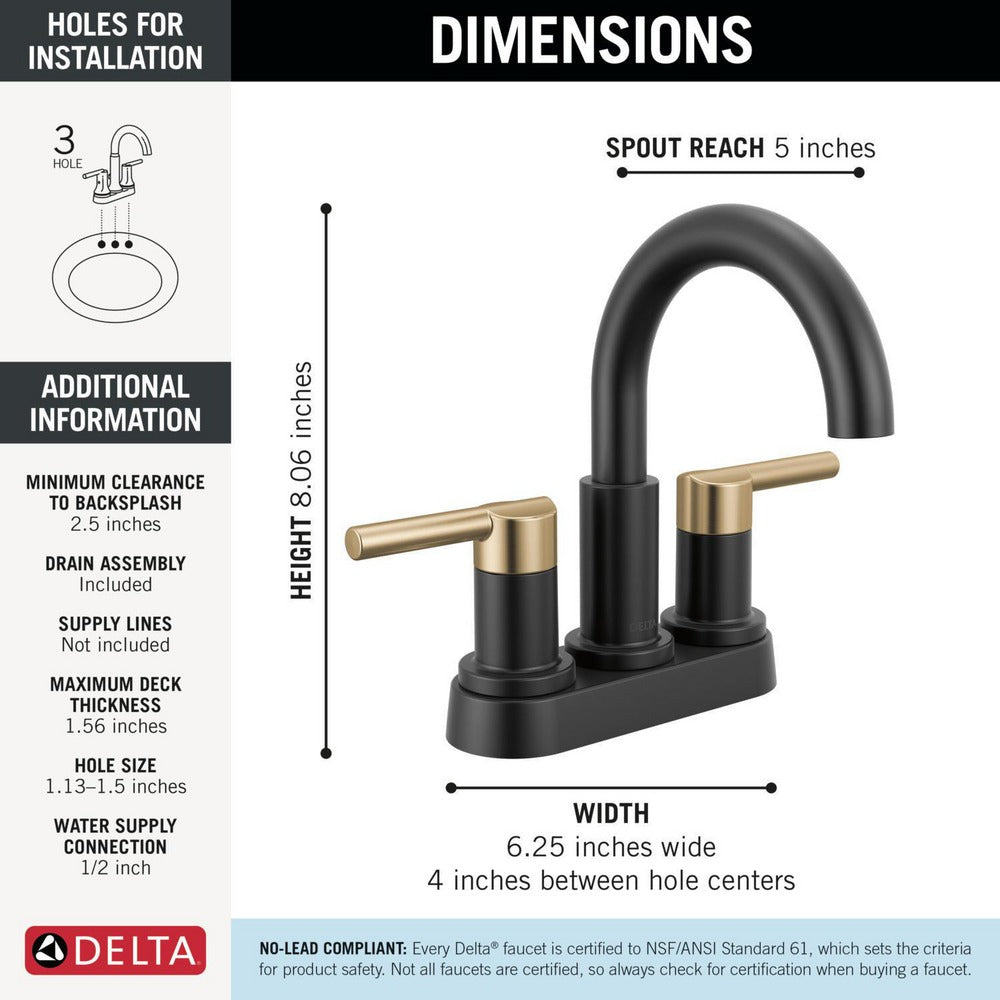 Delta Nicoli Two Handle Centerset Bathroom Faucet - 25749LF