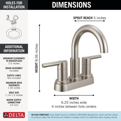 Delta Nicoli Two Handle Centerset Bathroom Faucet - 25749LF