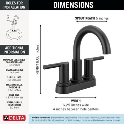 Delta Nicoli Two Handle Centerset Bathroom Faucet - 25749LF