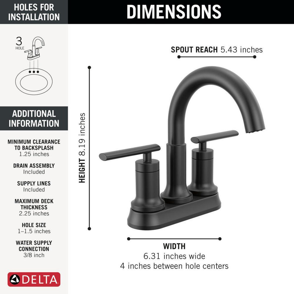 Delta Altado Two Handle Centerset Bathroom Faucet - 25442