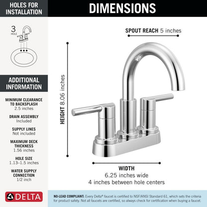 Delta Nicoli Two Handle Centerset Bathroom Faucet - 25749LF