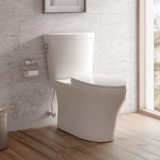 TOTO Aquia IV Arc Two-Piece Toilet 1.28/0.9 GPF Elongated - Universal Height - Washlet+ Connection
