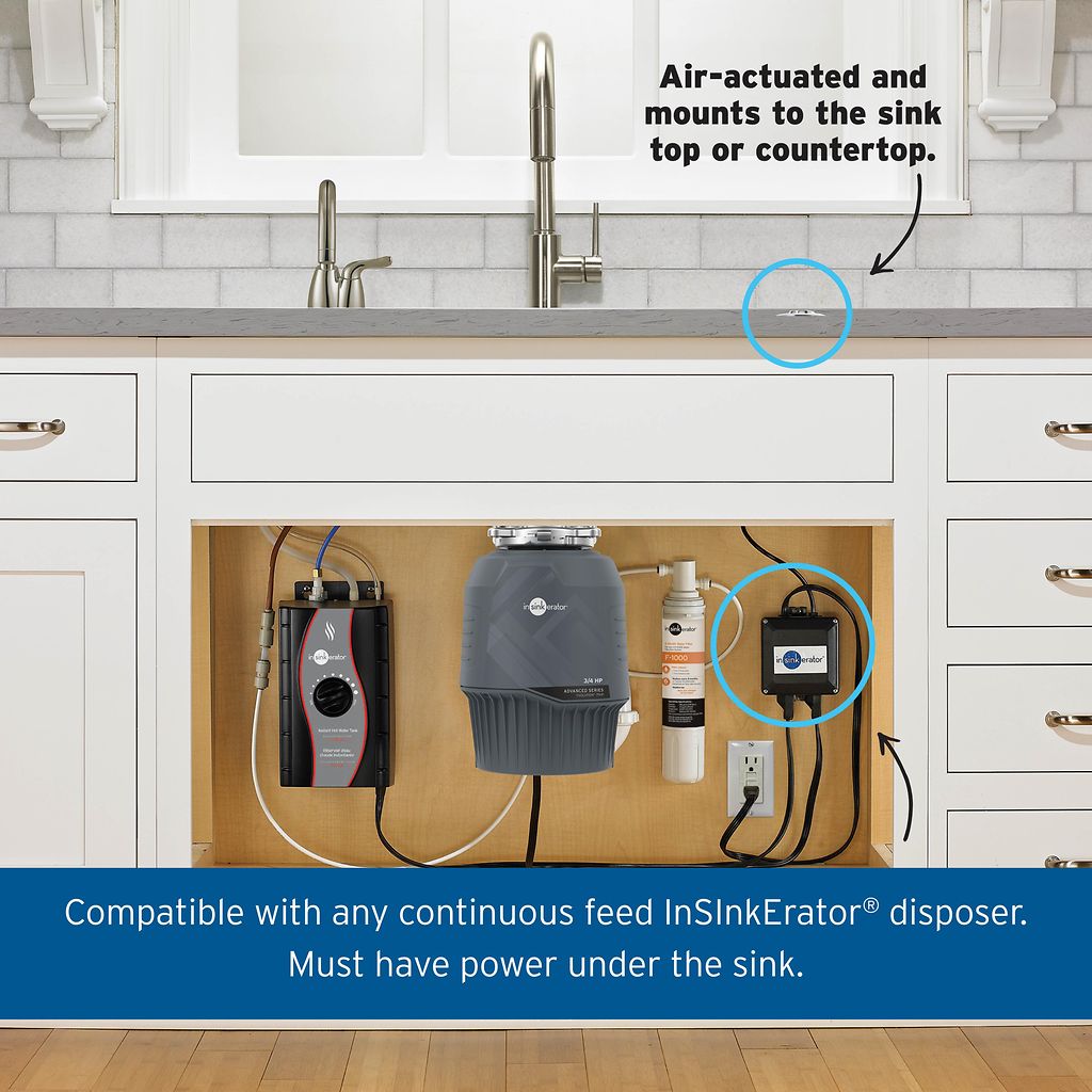 InSinkErator SinkTop Switch - Dual Outlet with Chrome and White Buttons - 76696 — manufacturer gallery view 6