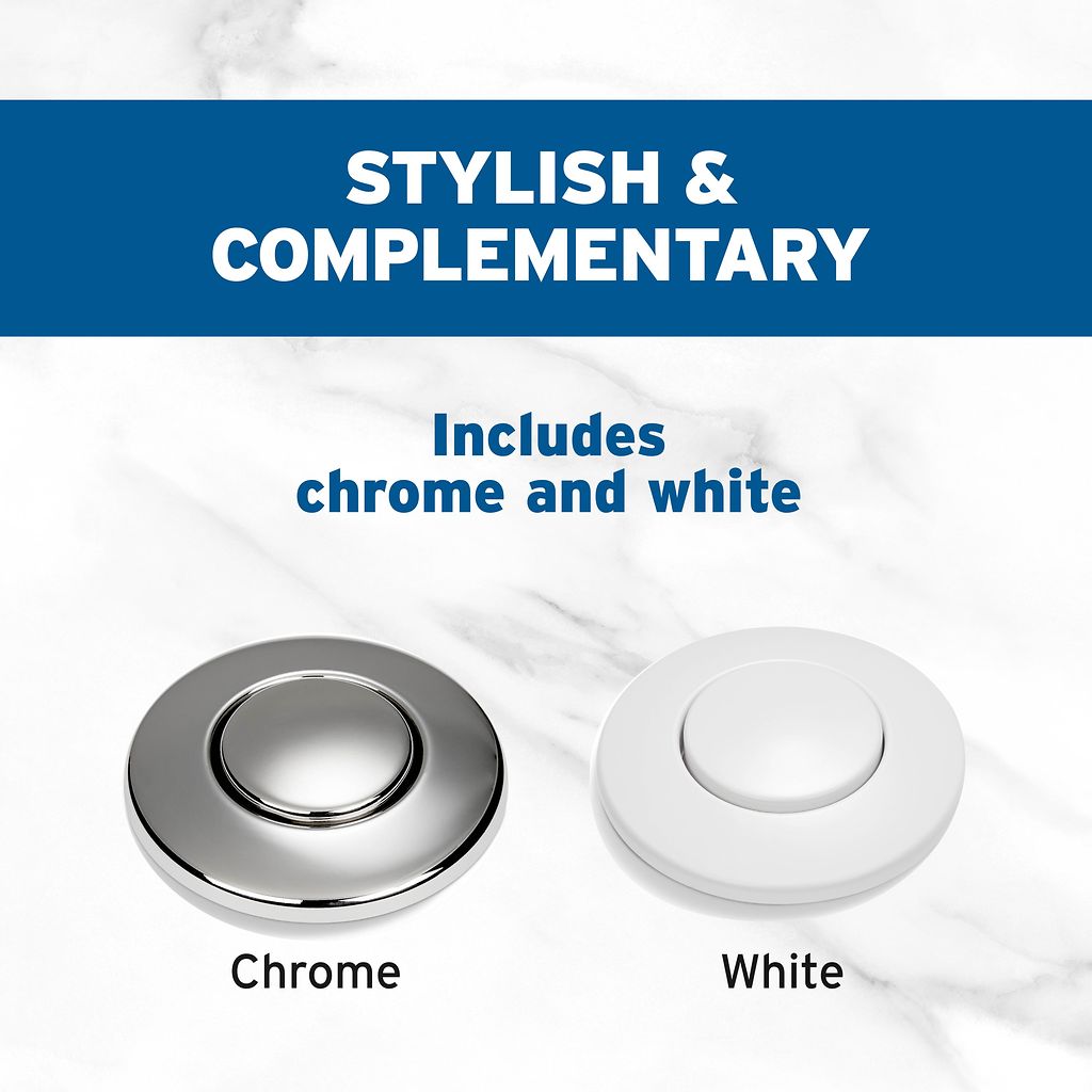 InSinkErator SinkTop Switch - Dual Outlet with Chrome and White Buttons - 76696 — manufacturer gallery view 7