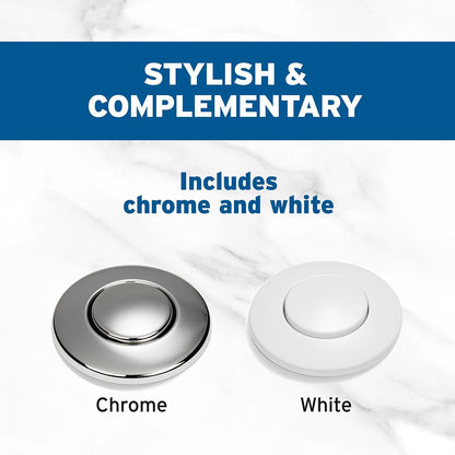 InSinkErator SinkTop Switch - Dual Outlet with Chrome and White Buttons - 76696 — manufacturer gallery view 7