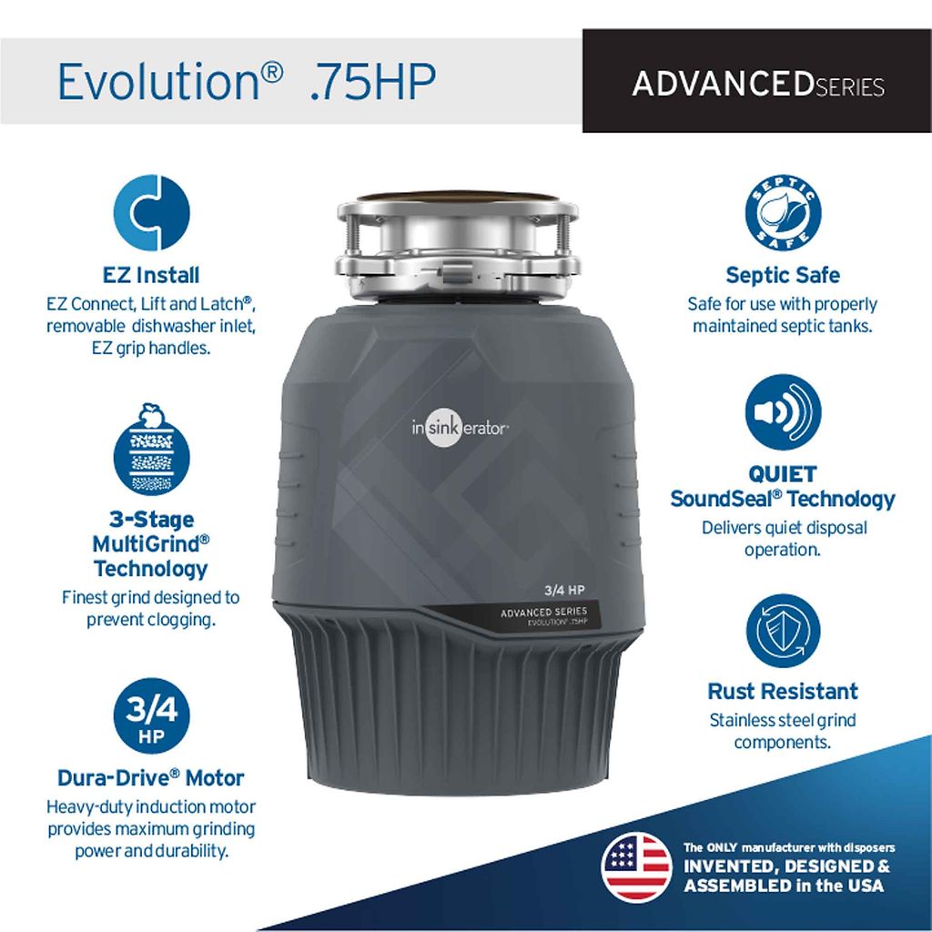 InSinkErator Evolution .75HP manufacturer product details