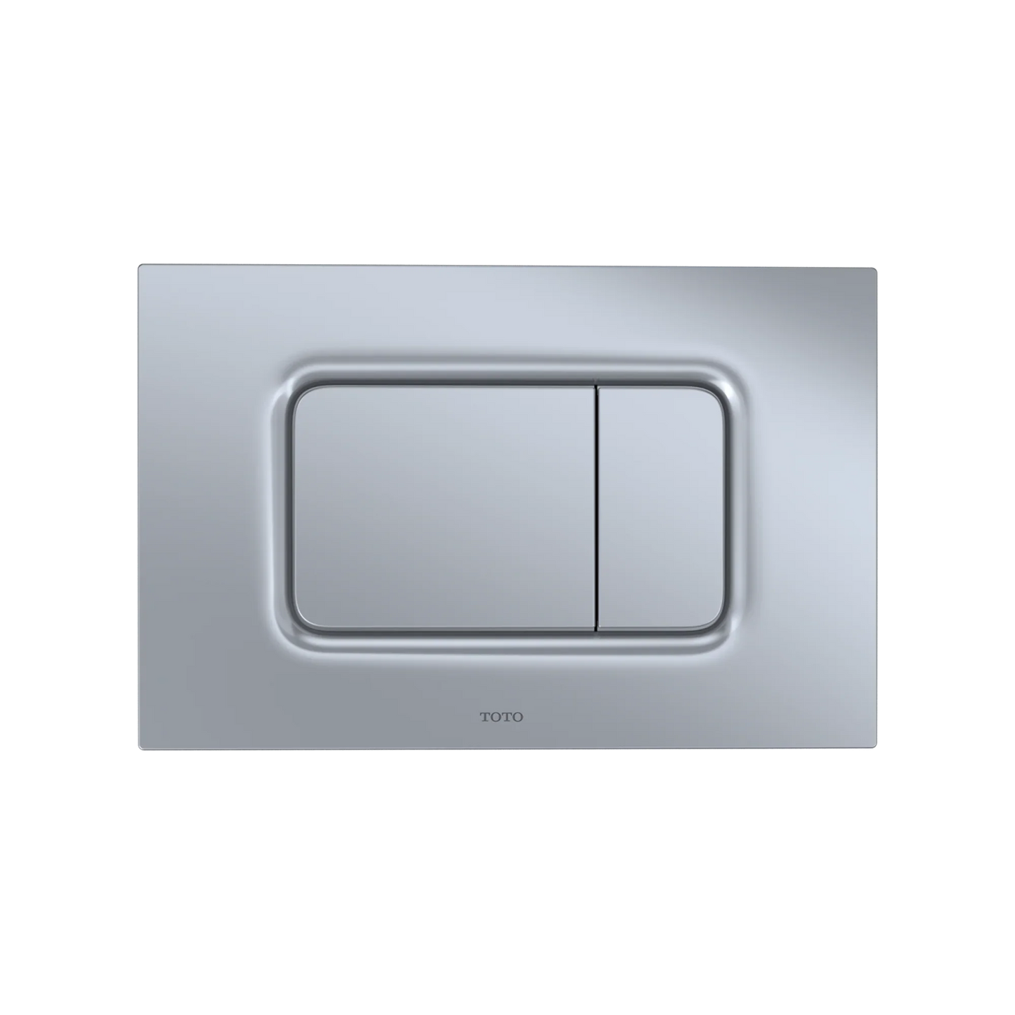 TOTO Basic Square Push Plate - Dual Button - Matte Silver