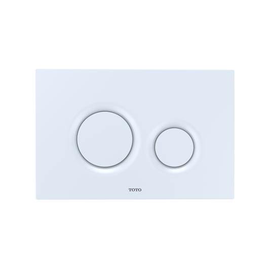 TOTO Basic Round Push Plate - Dual Button - Matte White