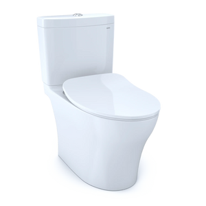 TOTO Aquia IV WC deux pièces 1,28/0,9 GPF Allongé Hauteur Standard - Raccordement Washlet+, Abattant Fin