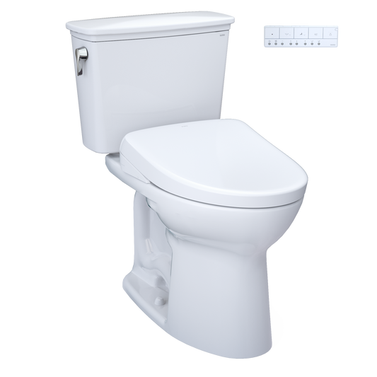 TOTO Drake Transitional Washlet+ S7A Two-Piece Toilet 1.28 GPF Universal Height with 10" Rough-In