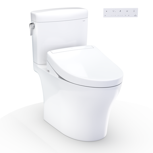 TOTO Aquia IV Cube Washlet+ S5 Two-Piece Toilet - 1.28 GPF - Universal Height