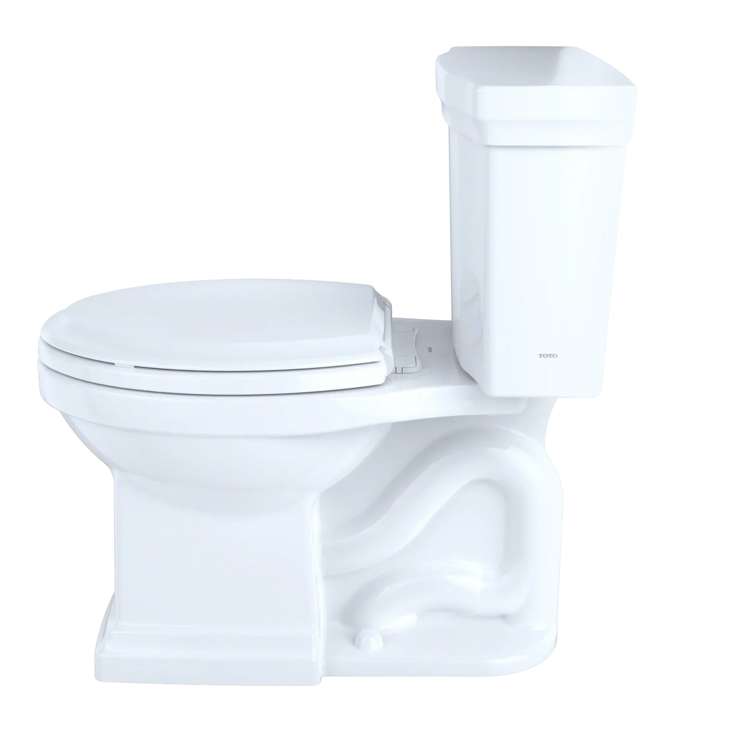 TOTO Promenade II Two-Piece Elongated Toilet 1.28 GPF, Universal Height, Less Seat Right-Hand Trip Lever