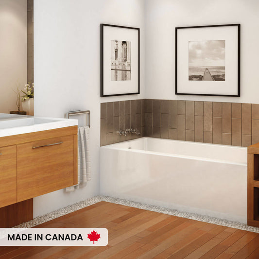 Maax Rubix 6632 AFR Acrylic Alcove Left/Right-Hand Drain Bathtub in White