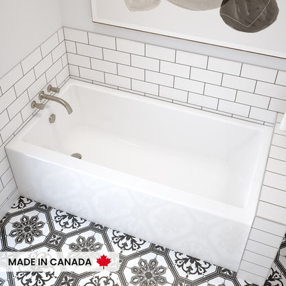 Maax Rubix 6030 AFR Acrylic Alcove Left/Right-Hand Drain Bathtub in White