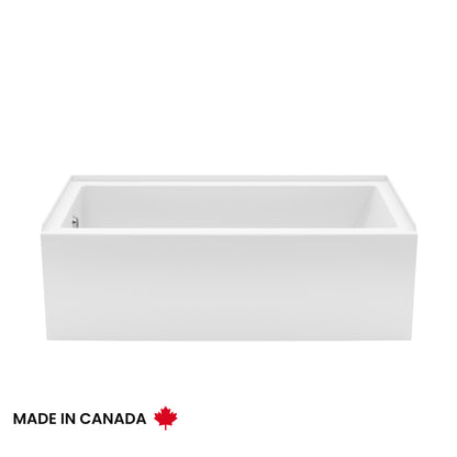Maax Rubix 6030 AFR Acrylic Alcove Left/Right-Hand Drain Bathtub in White